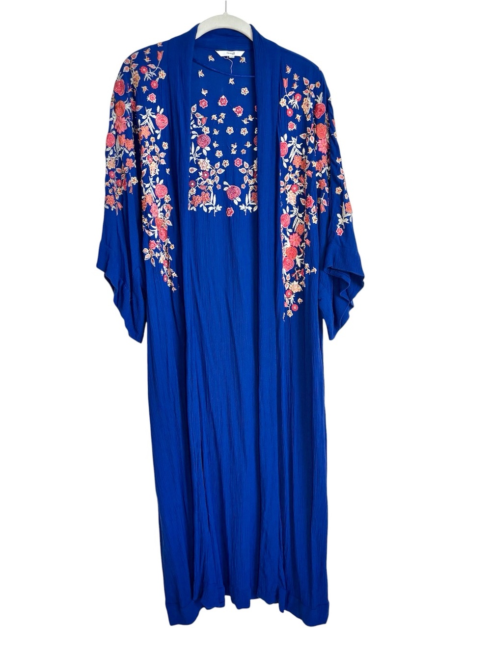 Formula Blue Floral Embroidered Kimono